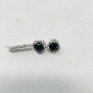 Shop LC Greenland Nuummite Platinum Over Sterling Silver Stud Earrings 5127